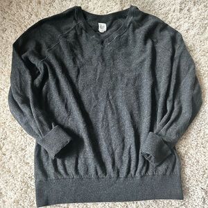 Gap simple casual dark gray crewneck long sleeve cozy warm sweater sweat…